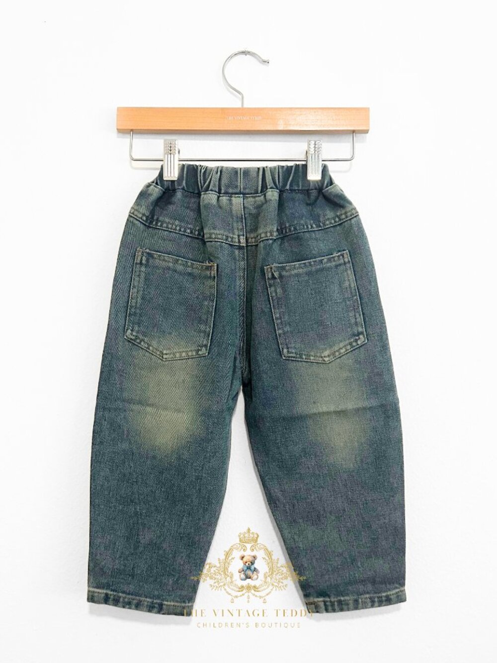 NWT Cute Boys Jeans Straight Leg Pants Relaxed Fit Distressed Denim Dark Blue 2T - Picture 3 of 3